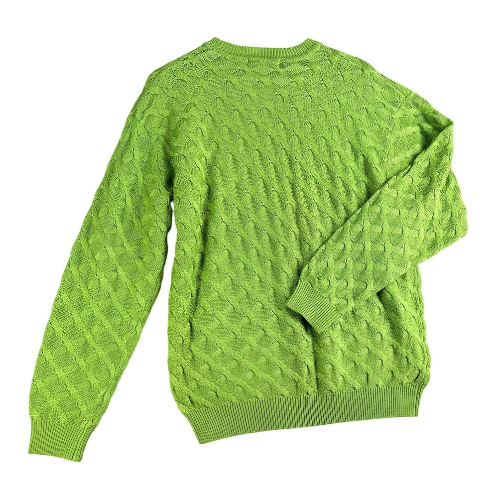 Vtg 90s Saks Fifth Avenue 100% Silk Cable Knit Sweater Mens L Oversized Unisex L - Picture 5 of 10